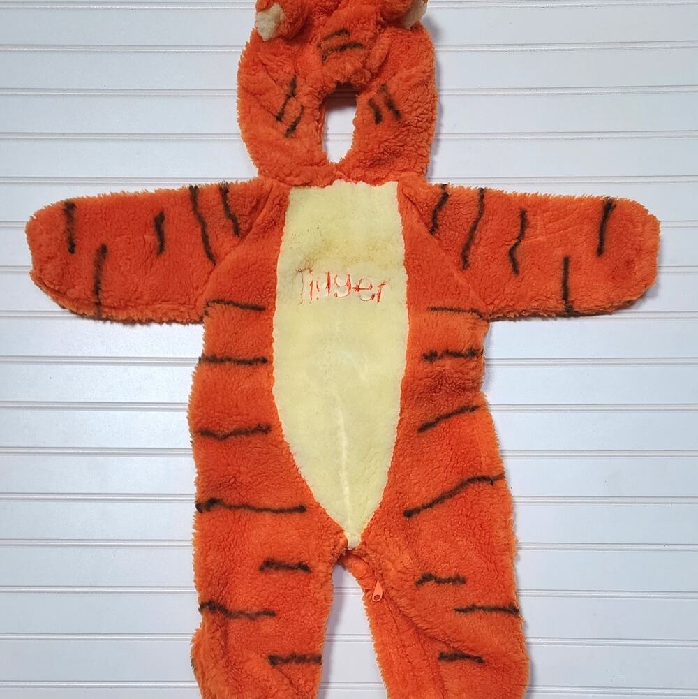 Vintage The Disney Store Tigger Sherpa Fleece Costume Size 12-24 Months Orange